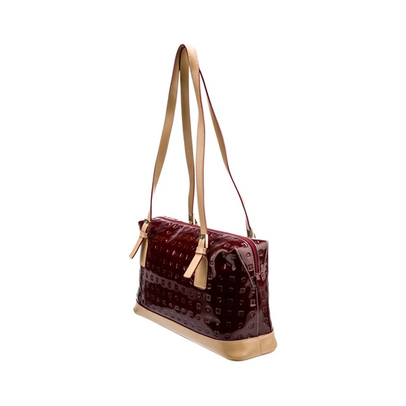 Arcadia Burgundy & Tan Leather Bag - Picture 6 of 9